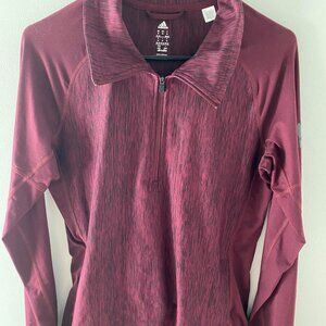 Women's Maroon Adidas Quarter zip Fitted jacket